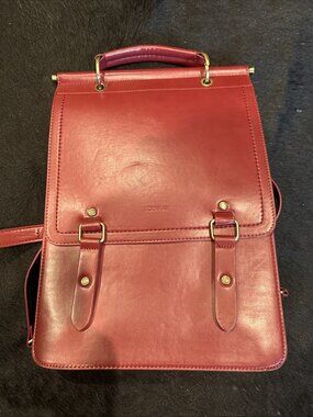 ECOSUSI Women's Vegan Leather 14 Inch Loptop Bookbag College Rucksack Bag